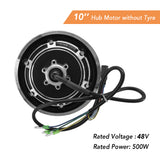 10'' Electric Scooter Hub Motor 48V 500W Brushless Dis Brake Hub Motor E Bike Motor Replacement for KUGOO M4 / M4 PRO E-scooter