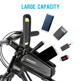 Waterproof Bicycle Phone Mount Bags Front Frame Top Tube Bag with Touchscreen Phone Holder Case Cycling Bike Tool Storage Bag
