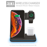 15w Vertical Multi-functional 3-in-1 Wireless Charger Fast Charging Station For Watch Mobile Phone Headset