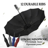 Strong Wind Resistant 3Folding Automatic Umbrella Men Parasol Women Rain 12Ribs Large Umbrellas Business Gift Portable Paraguas
