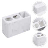 3 Compartments Bathroom Toothbrush Stand Resin Marbled Grain Toothpaste Holder