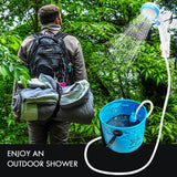 Portable Camping Outdoor Shower Head with 20L Bucket Camping Shower Pump for Beach Swimming Traveling Hiking Car Pet Cleaning