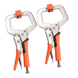 2PCS Face Clamps 9 Inch C Clamp with 2pcs Protective Pads Vise Grip Locking Pliers Woodworking Clamping Tools Heavy Duty