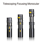 KKmoon 10-300×40 Zoom Monocular BAK4 Prism Monocular Retractable Telescope with Tripod Phone Mount Lanyard Carrying Case