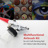 Single Action Air Brush Kit Siphon Feed 0.8mm Paint Spray Gun Air Brush with Hose 2cc Fluid Cups Spray Tool for Body Painting