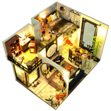 CUTEBEE DIY Doll House Wooden Doll Houses Miniature Dollhouse Furniture Kit with LED Toys for Children Christmas Gift  L023