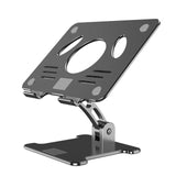 Aluminum Laptop Riser Stand Dual Axis Design Height/Angle Adjustable Notebook Holder
