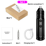 JUNEFOR Electric Screwdriver Set Rechargable Cordless Screwdriver Powerful Charging Screwdriver Small Screw With Bit Power Tools
