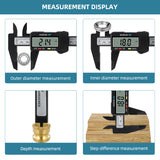 0-6Inch150mm Electronic Digital Vernier Caliper Carbon Fiber Reinforced Plastic High Precision Slide Caliper LCD Measuring Tool