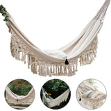 2 Person Hammock Boho Large Brazilian Macrame Fringe Double Deluxe Hammock Swing Net Chair Out/Indoor Hanging Hammock Swings