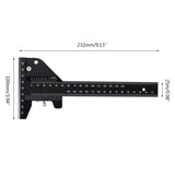 Aluminum Alloy Scale Metric Measure Scribing Ruler Woodworking Marking Tool N58C