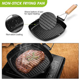 Outdoor Camping Cookware Frying Pan Grilling Pan with Folding Handle, Cooking Kitchenware for Outdoor Hiking and Picnic