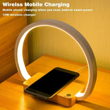 Modern LED Desk Lamp Bluetooth Speaker Table Light Wireless Charging Contact Bedside Night Lights for Kids Bedroom Decor