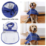 PU leather Dog raincoat Reflective adjustable for chihuahua husky pitbull small to big dogs raining coat with Hood dog supplies