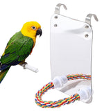 Pet Supplies Parrot Toy Standing Accessories Parakeet Cockatoo For Cage Chew Bird Mirror Budgie Hanging With Rope Perch Conure