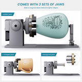 Atomstack R1 Pro Roller Rotary with 3 Sets of Jaws Adjustable Diameter Engraving Rings Spherical object Cups