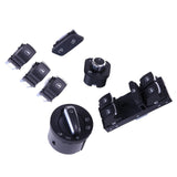 7Pcs Chrome Headlamp Window Mirror Switch Kit Fit For V W Jetta/Golf MK5 RABBIT Tiguan 3C8941431 1K0 962 125 5K0959855 5K4959857