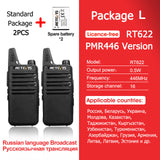 RETEVIS 2 pcs Mini Walkie Talkie PMR 446 Portable Two-way Radio ht PTT Walkie-talkies RT622 Portable Radio for Hunting Cafe RT22