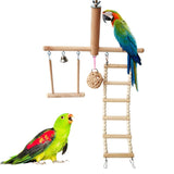 Bird Cage Stand Play Gym Conure Parrot Perch Playground Climbing Ladder Swing Rattan Ball Chew Toys