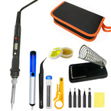 80W Digital Electric Soldering Iron Set Kit Welding Iron Staion 110V 220V with Soldering Paste Flux Tips Stand  Tool Bag