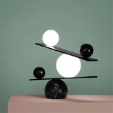 Nordic Marble Glass Metal Table Lamp Balance Ball Villa Hotel Home Art Bedside Desk Lamp Fixture LED Suspension Lamps TA100