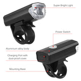 USB Rechargeable Bike Lights for Night Riding Super Bright Front Light and Rear LED Bicycle Light Set Bike Headlight Taillight