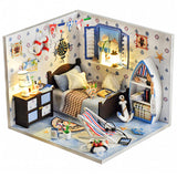 CUTEBEE DIY Doll House Wooden Doll Houses Miniature Dollhouse Furniture Kit with LED Toys for Children Christmas Gift