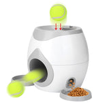 Tennis Launcher Pet Dog Feeding Interactive Toy Automatic Throwing Machine for Food Reward with 2 Balls Slow Feeder for Dogs