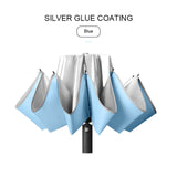 10k Umbrella Female Rainproof Windproof Reflective Umbrella Rain Women Anti-UV Umbrellas Pink Three Folding Automatic Umbrellas