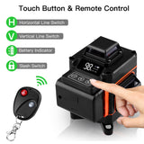4D 12/16 Lines Laser Level Green LED Display Auto Self-Leveling 360 ° Rotatable Measure Horizontal Vertical Cross Remote Tool