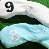9Pcs Golf Iron Covers Perforated Colored 4 5 6 7 8 9 P A S Iron Head Cover PU Leather Waterproof Golf Club Head Covers Unisex