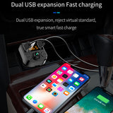 Car Bluetooth mp3 Music Player FM Transmitter Audio Radio Adapter with Dual USB Charger QC3.0 TF Card BT36B
