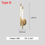 Modern Copper Wall Lamps LED Wall Sconce For Bedroom Bedside Lights Sofa Background Decor Creative Home Indoor Wall Light Gold