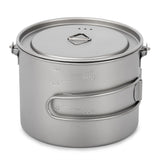 Lixada 1600ml Titanium Pot Ultralight Portable Hanging Pot with Lid and Foldable Handle Outdoor Camping Hiking Backpacking