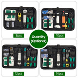 Network Cable Tester Kit Network Wire Strippers&amp;Cable Tester&amp;Stripping Wire Cutter&amp;Modular Plug with Storage Pouch