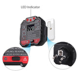 TANiCE Non-Contact Voltage Tester Pen With LED Flashlight Pre-Installed Battery And Outlet Tester Socket Tester Kit & EU Adapter
