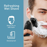 Professional rotary electric shaver wet dry beard electric razor for men rechargeable facial shaving machine with smart cleaner