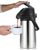 2.5L Airpot Thermal Carafes Vacuum Pressure Insulated Coffee Dispenser With Pump, For Coffee Beverage Water