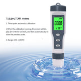 3 in 1 TDS PH Meter PH/TDS/Temp Meter Digital Water Quality Monitor Household PH Tester Backlight for Pools Drinking Aquariums
