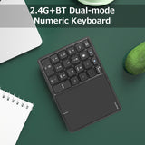 2.4G+BT4.2 Wireless Dual-mode Numeric Keyboard Portable 22 Keys Financial Accounting Office Keyboard with Touchpad