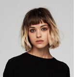 Wig women's short hair European and American gradient color chemical fiber headgear