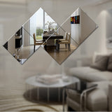 4Pcs 30X30 Dressing Mirror Pasted on Wall Spliced Household for Student Dormitory Living Room Bedroom Full-Body Mirrors