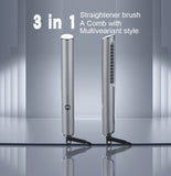 3 In 1 Negative Ions Hair Comb Straightener Dual-purpose Straight Curly Hair Beard Comb Hairstyle Tool