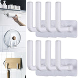 2/4/6/8 Pcs Punch-Free Strong Adhesive Paper Towel Holder Plastic Wall Mount Spool Paper Holder for kitchen Cabinet