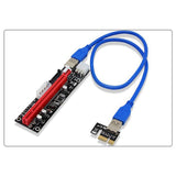 12PCS VER103C 3In1 Power PCI-E Riser Card LED 4Pin 6Pin Sata 15Pin Express 1X to 16X 60CM Extension Cable for Bitcoin