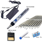 Mini T12 Electric soldering iron 72W adjustable temperature digital T12 solder station welding tool WIth DC 24V Power adapter