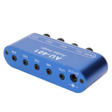 Mini Stereo Mixer 4 in 1 Out Volume Adjustment 3.5mm Sound Selector Amplifier DC 5V-12V for PC Laptop Headphone Speakers