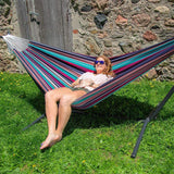 Undefined Two-person Hammock Camping Thicken Swinging Chair Outdoor Hanging Bed Canvas Rocking Chair Not with Stand 200*150cm