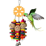 Pet Chewing Wood Blocks Rattan Ball Play Toy Parrot Bird Climbing Cage Hangings For Pet Products Bird Accessories