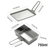 2-IN-1 Camping Frying Pan Stewing Pan Set with Storage Bag Outdoor Pot Frypan for Hiking Camping Backpacking Fishing